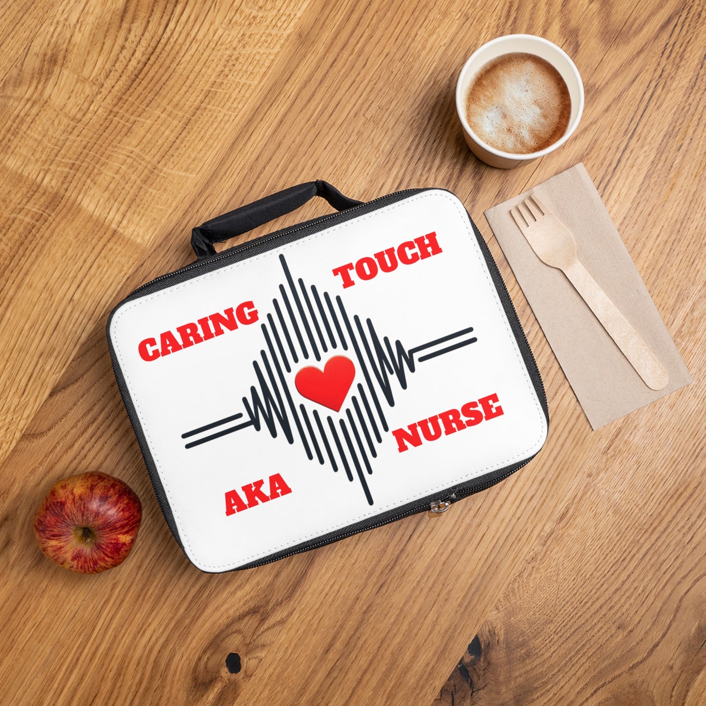 Lunch bag / Food Equipment/: Caring Nurse Lunch Bag - Heartbeat Design, Nurse Gift, Work Bag, Medical Professional, Lunch Tote, Healthcare Appreciation